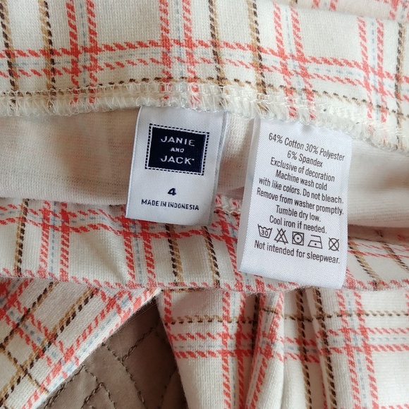 Janie and Jack Button-Cuff Plaid Ponte Pant EUC - Picture 3 of 7